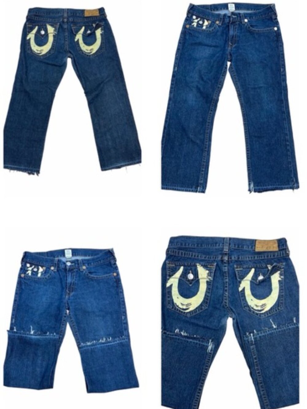 Y2K Baggy USA Made True Religion Men Blue Jeans 38" (Fit 40"x29") Raw Legs(84) - Picture 9 of 15